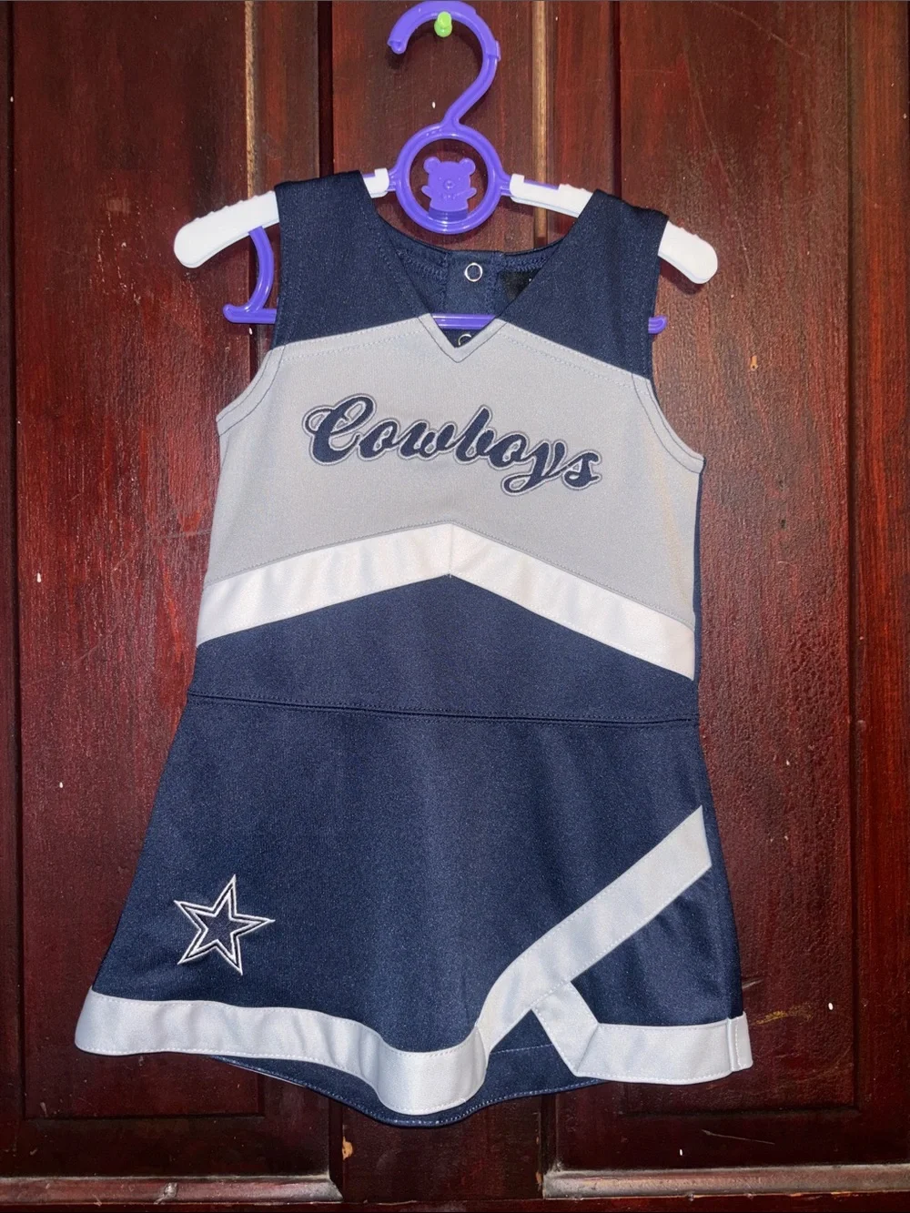 NFL Navy and Silver Cowboys Cheer Tank Dress for Kids